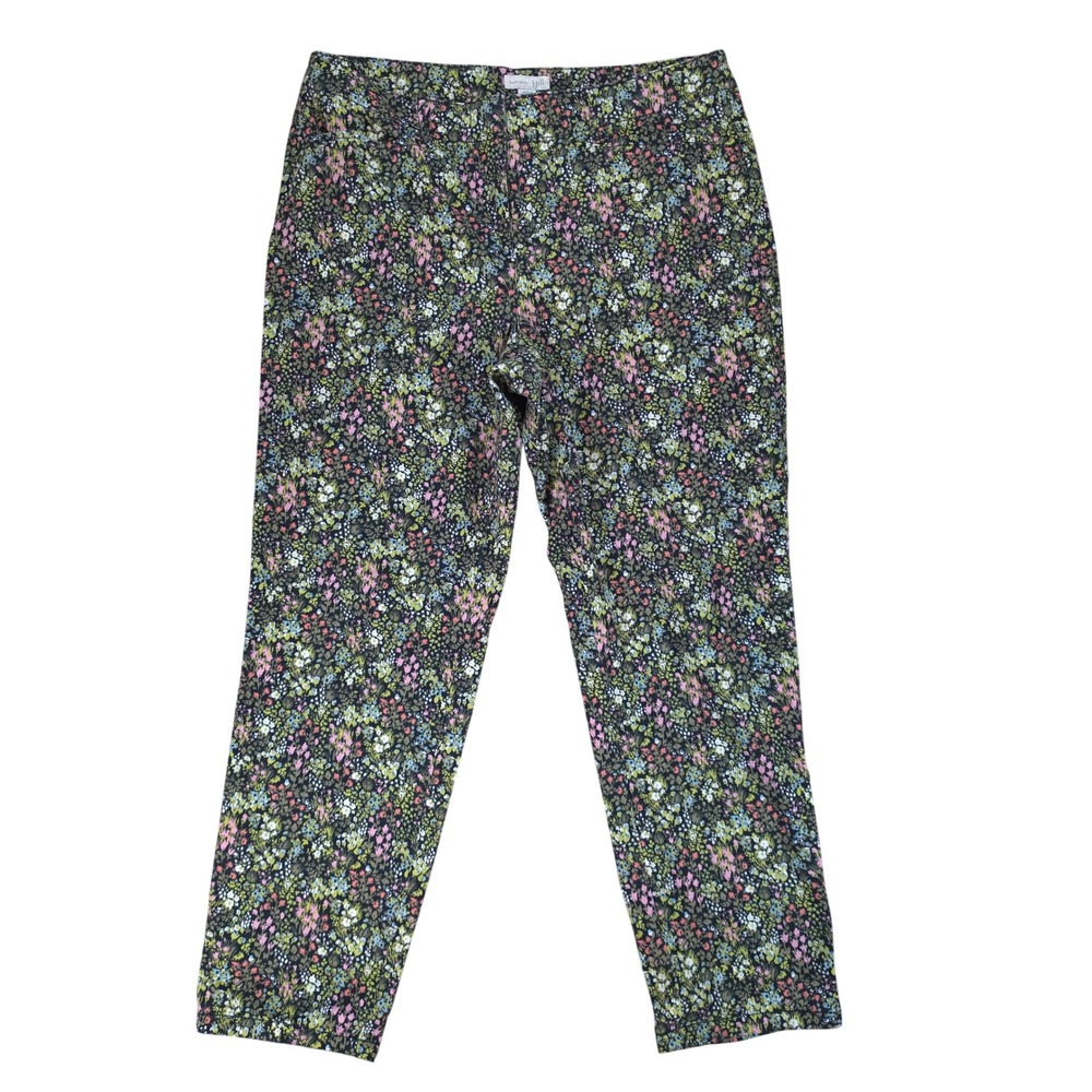 J. Jill Live-In Chino Pants Womens 8P Floral Botanical Straight Leg Stretch